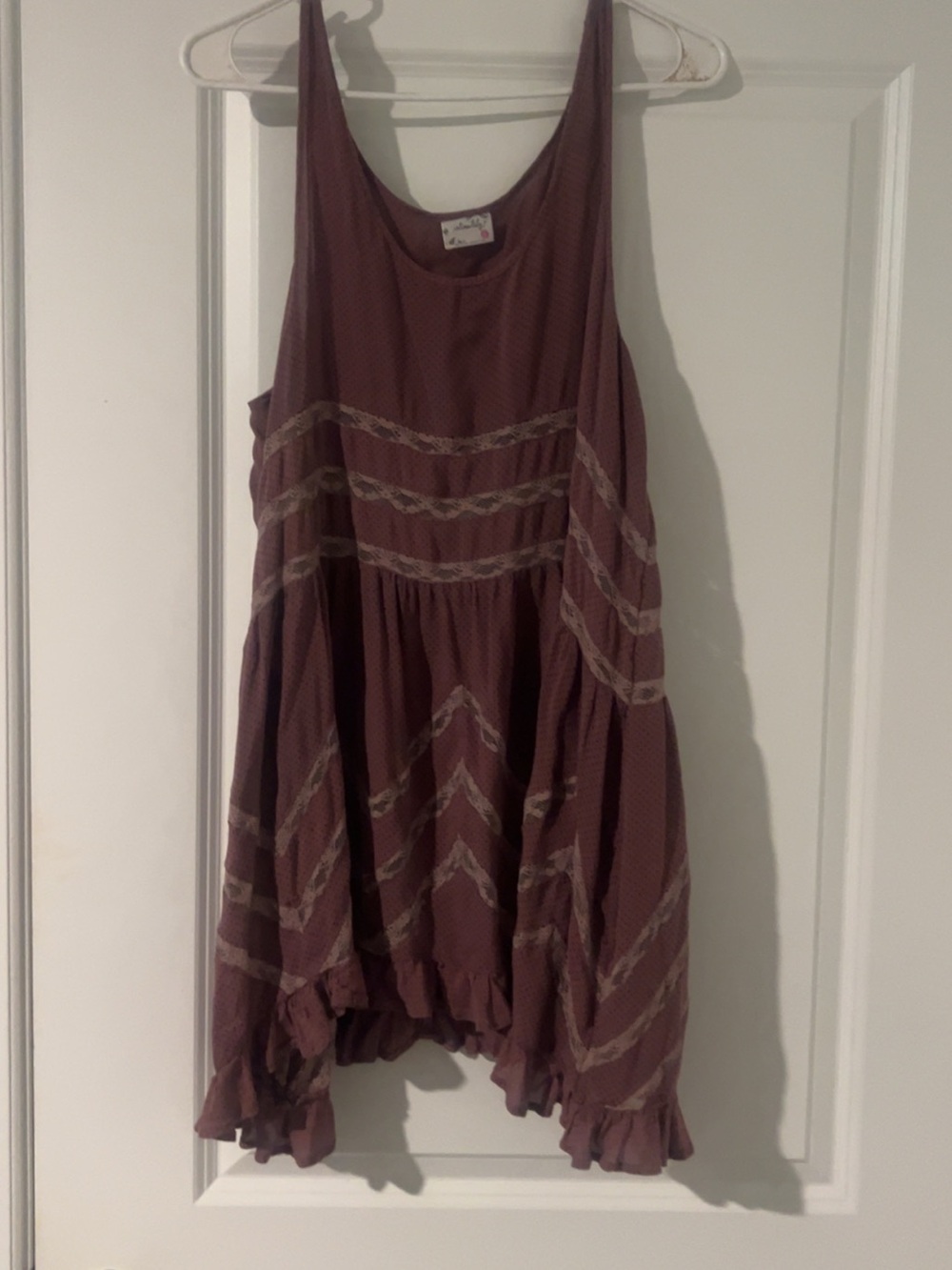 Free People Dusty Mauve Sleeveless Boho Tiered Dress